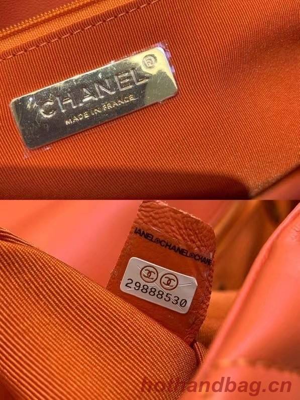 chanel 19 large flap bag AS1162 orange