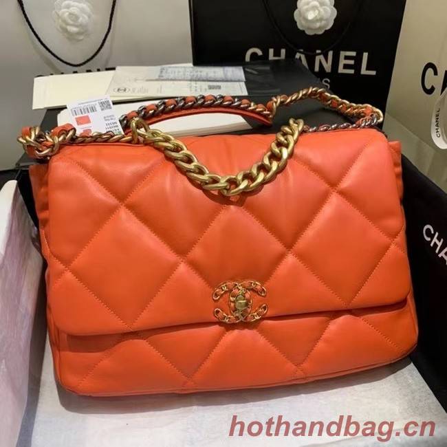 chanel 19 large flap bag AS1162 orange