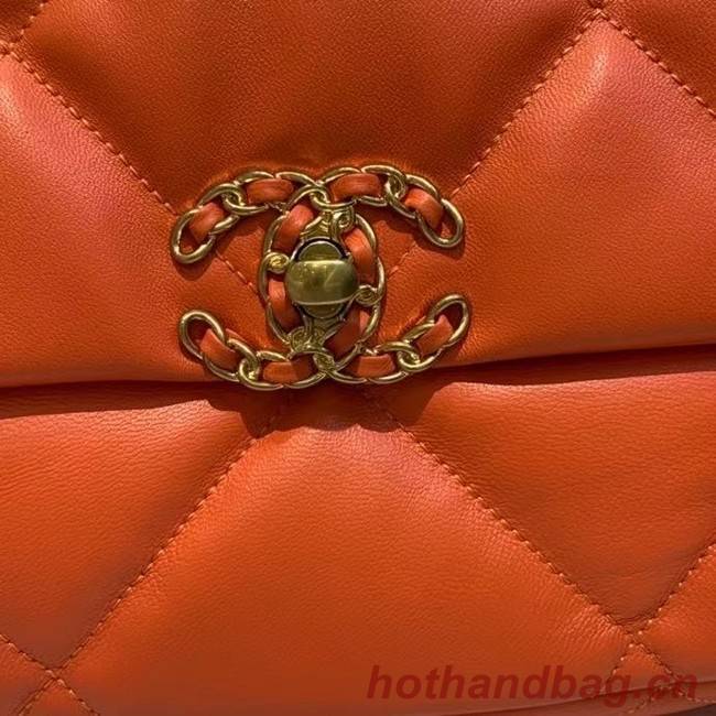 chanel 19 large flap bag AS1162 orange