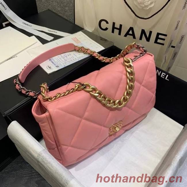 chanel 19 large flap bag AS1162 pink