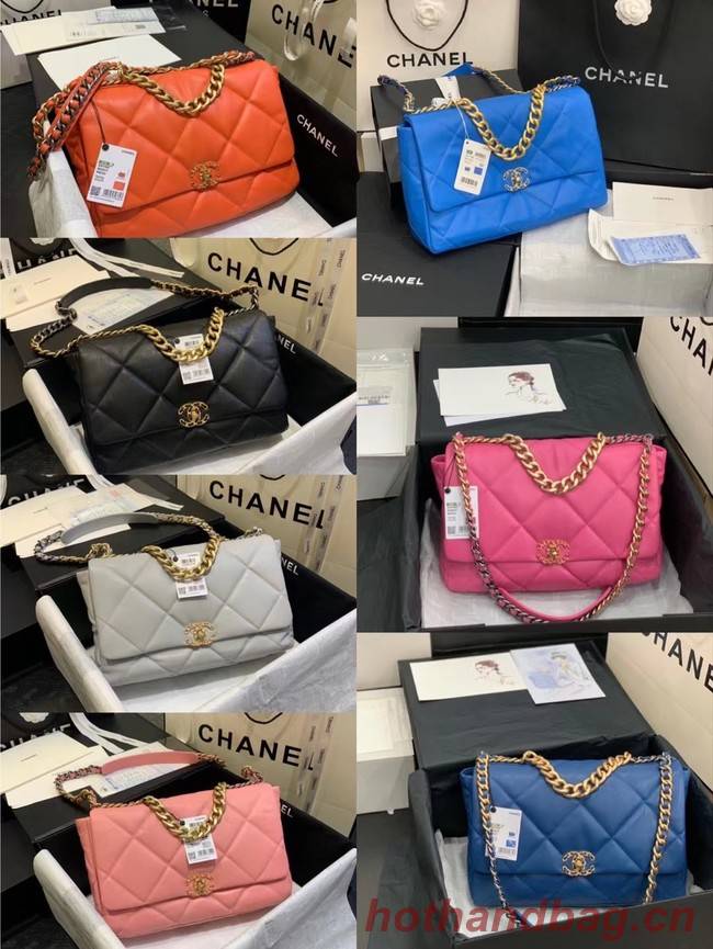 chanel 19 large flap bag AS1162 rose