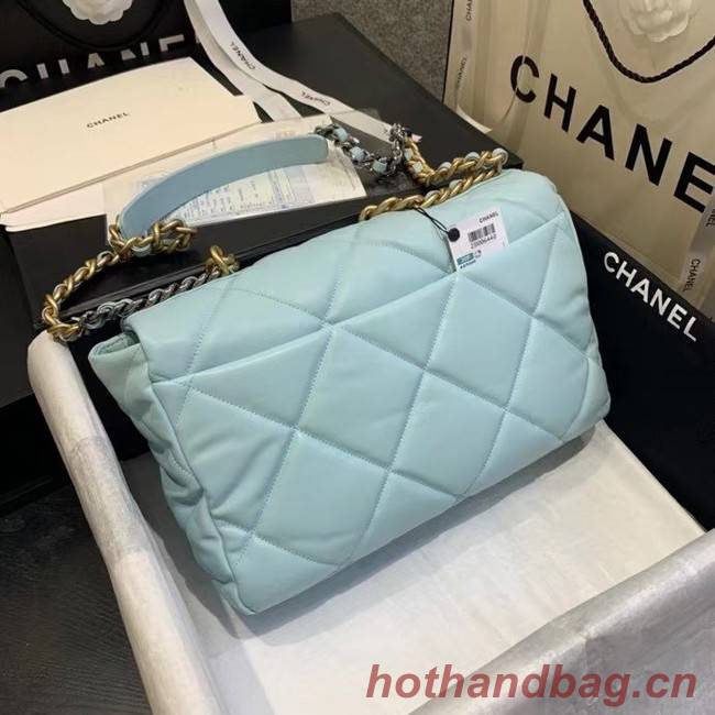 chanel 19 large flap bag AS1162 sky blue