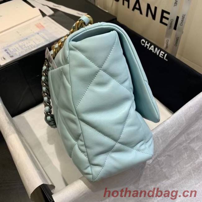 chanel 19 large flap bag AS1162 sky blue