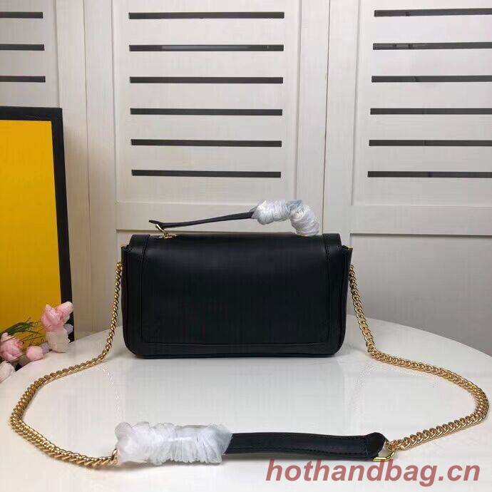 FENDI BAGUETTE CHAIN Black nappa leather bag 8BR783A