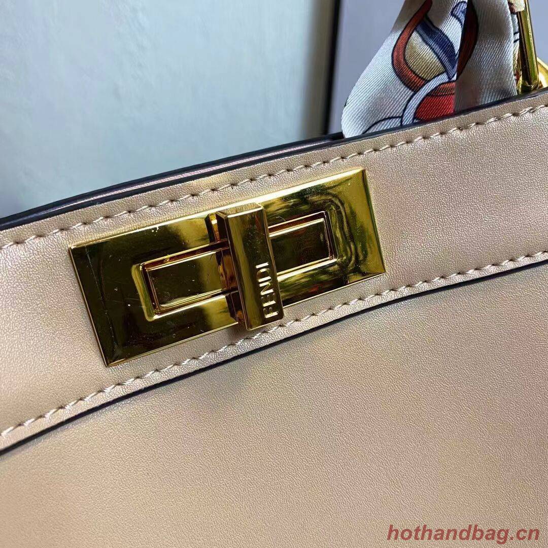 FENDI PEEKABOO ICONIC MEDIUM apricot leather bag F6946