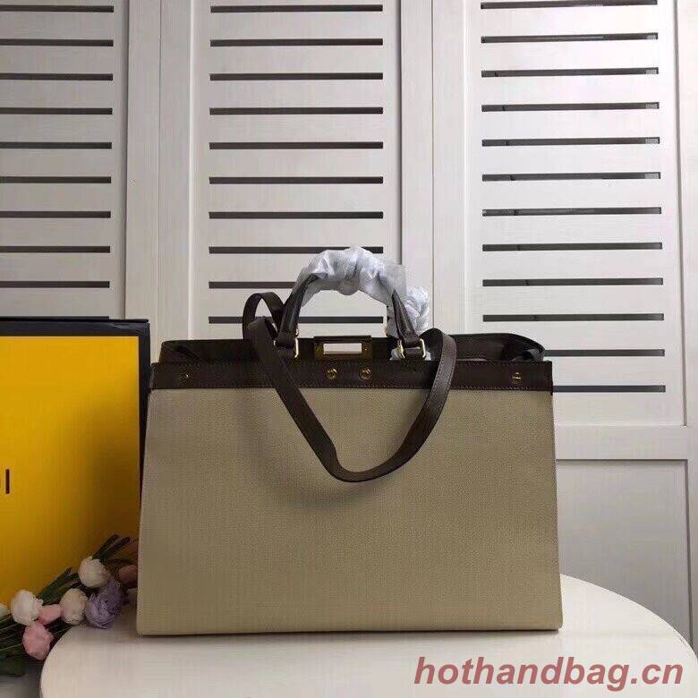 FENDI PEEKABOO X-TOTE canvas bag 8BH374A beige