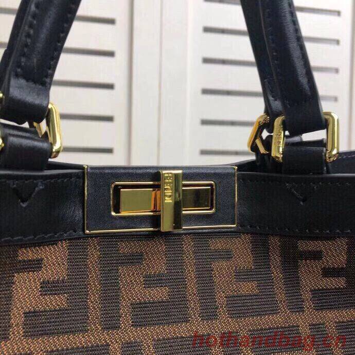 FENDI PEEKABOO X-TOTE canvas bag 8BH374A brown&black