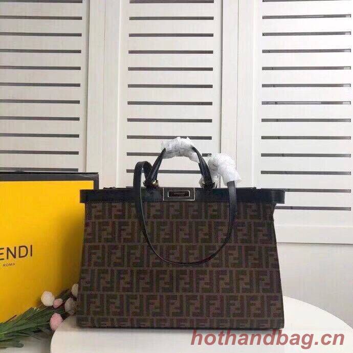 FENDI PEEKABOO X-TOTE canvas bag 8BH374A brown&black