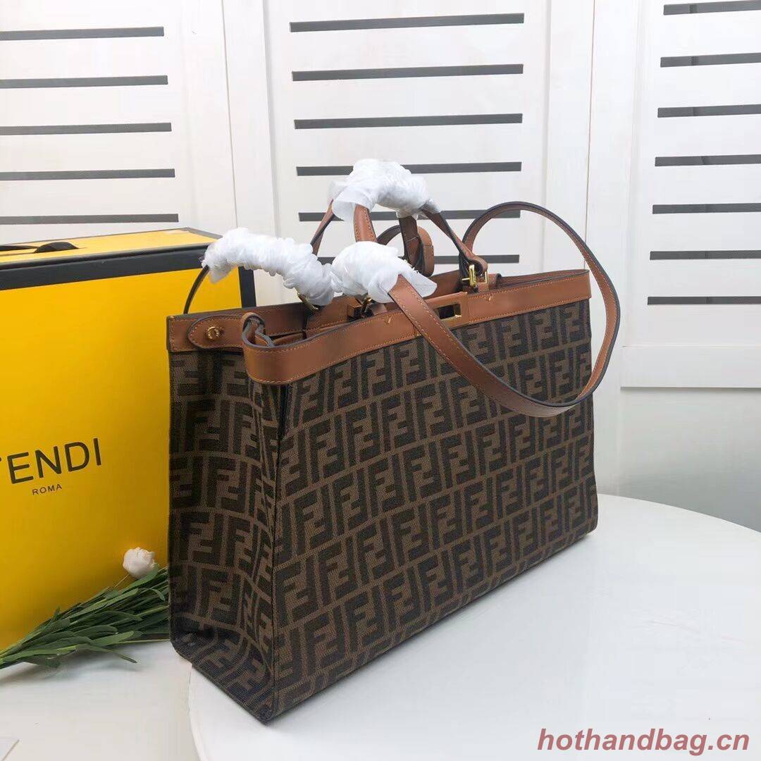 FENDI PEEKABOO X-TOTE canvas bag 8BH374A brown