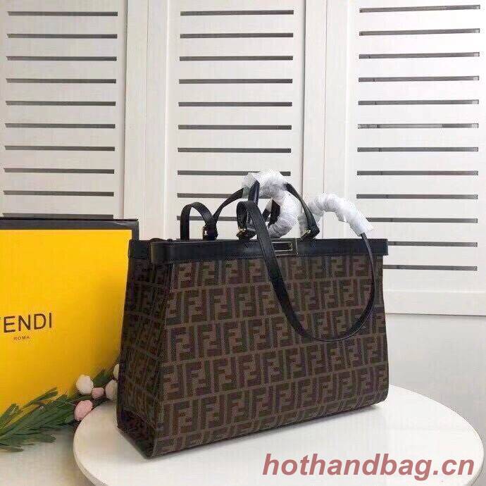 FENDI PEEKABOO X-TOTE canvas bag 8BH374A brown&black