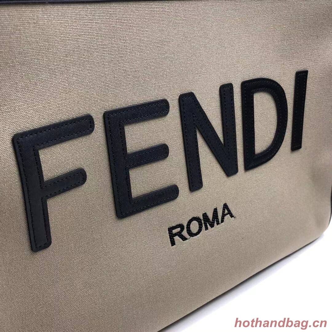 FENDI SUNSHINE LARGE Green flannel shopper 8BH372