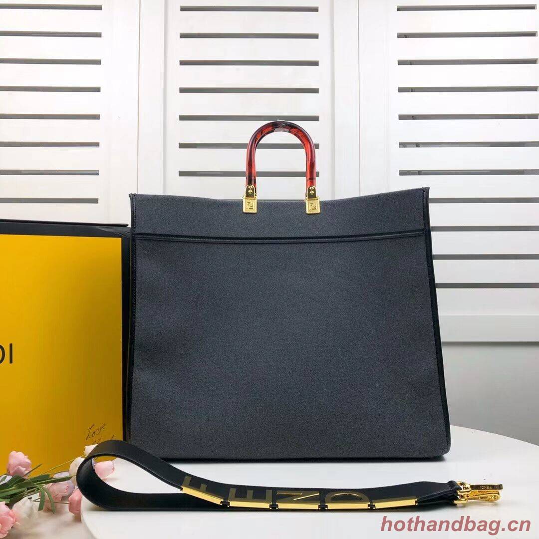 FENDI SUNSHINE LARGE Grey flannel shopper 8BH372