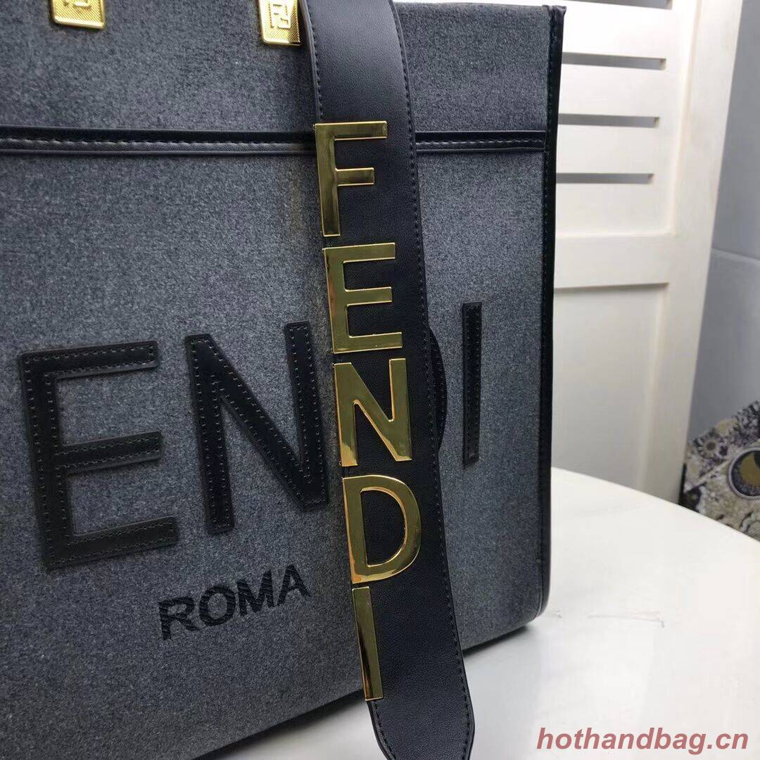 FENDI SUNSHINE LARGE flannel shopper 8BH371 gray