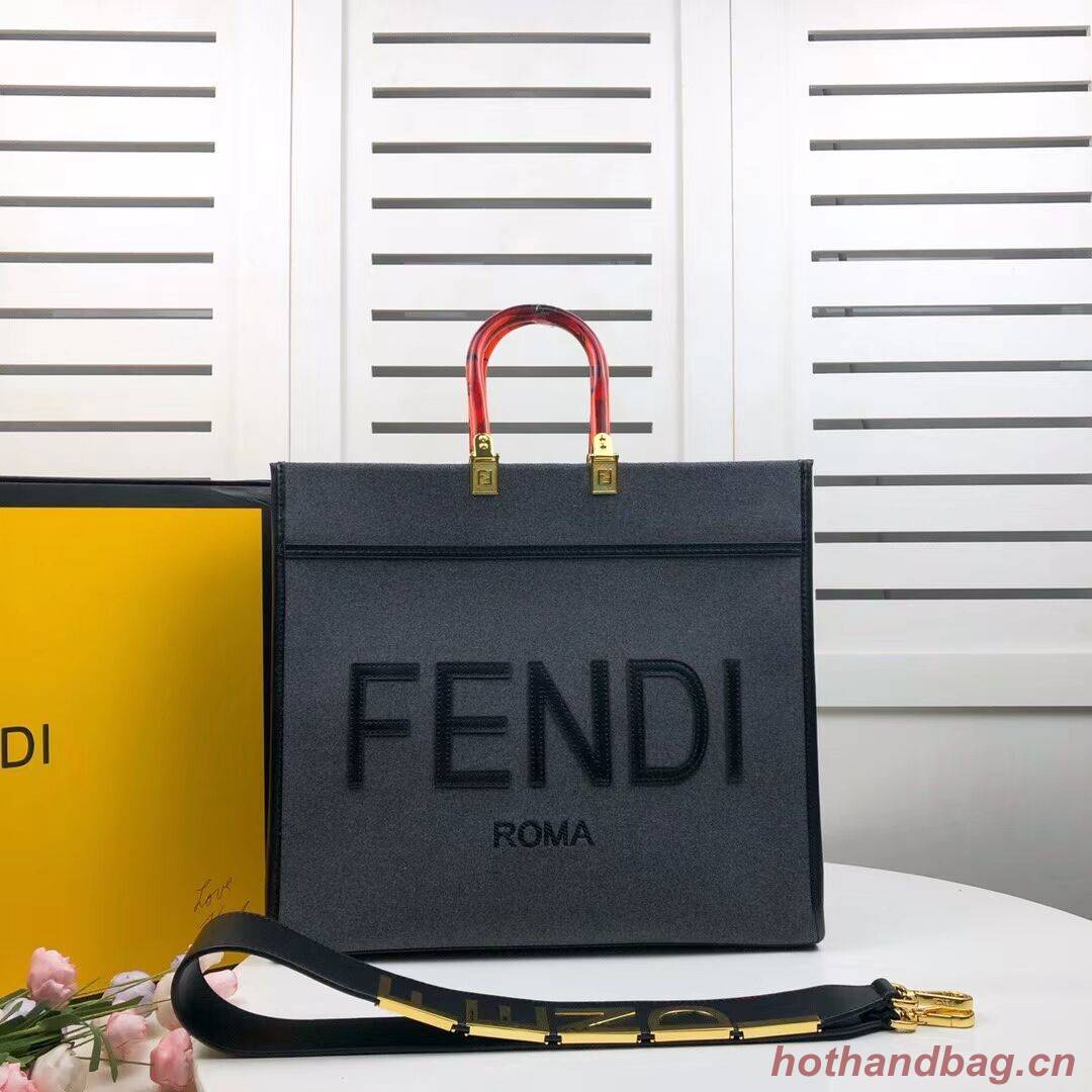 FENDI SUNSHINE LARGE flannel shopper 8BH371 gray