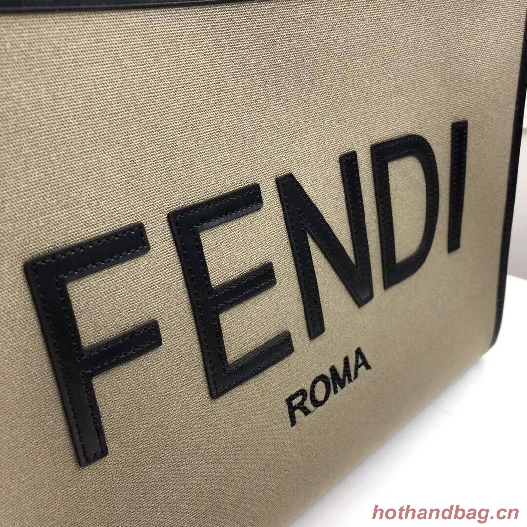 FENDI SUNSHINE LARGE flannel shopper 8BH371 green