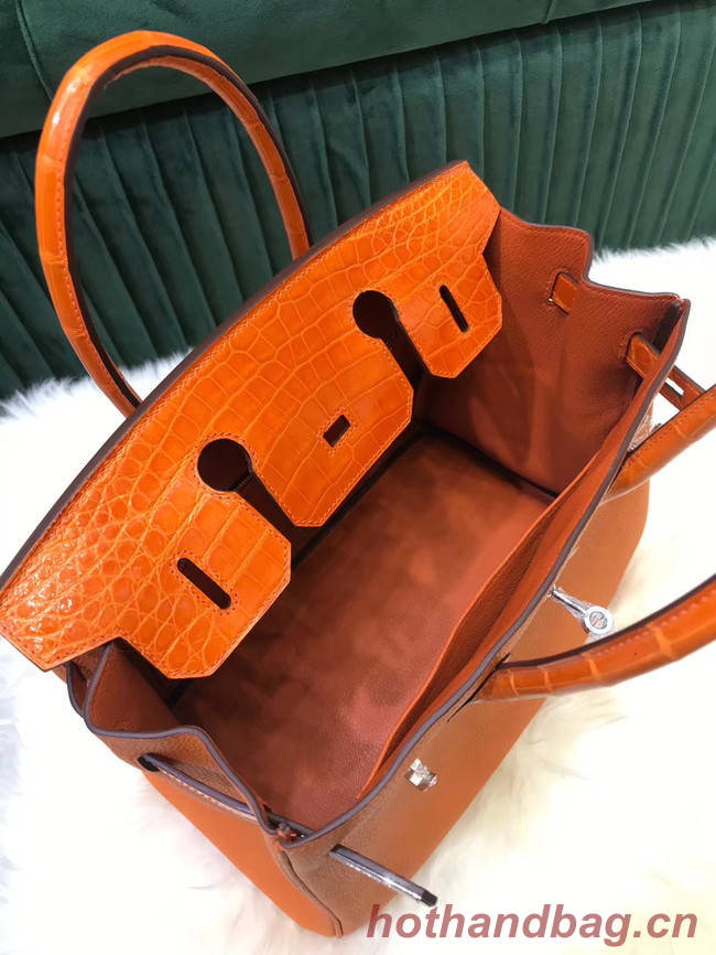 Hermes Birkin Bag Original Leather crocodile togo HBK2530 orange