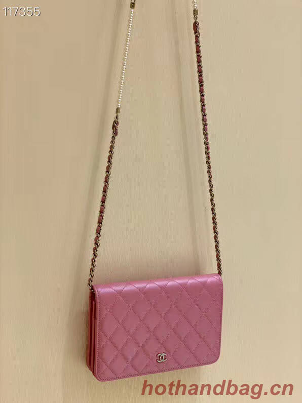 Chanel mini wallet on chain Gold-Tone Metal A84277 pink