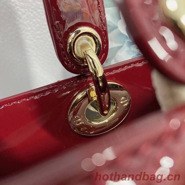 SMALL LADY DIOR BAG Red Patent Calfskin M0531