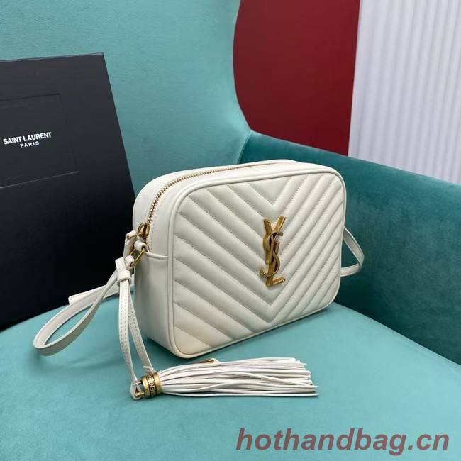 Yves Saint Laurent LOU CAMERA BAG IN QUILTED LEATHER 612544 white