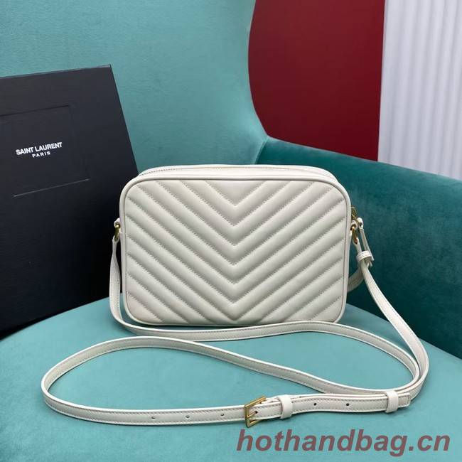 Yves Saint Laurent LOU CAMERA BAG IN QUILTED LEATHER 612544 white