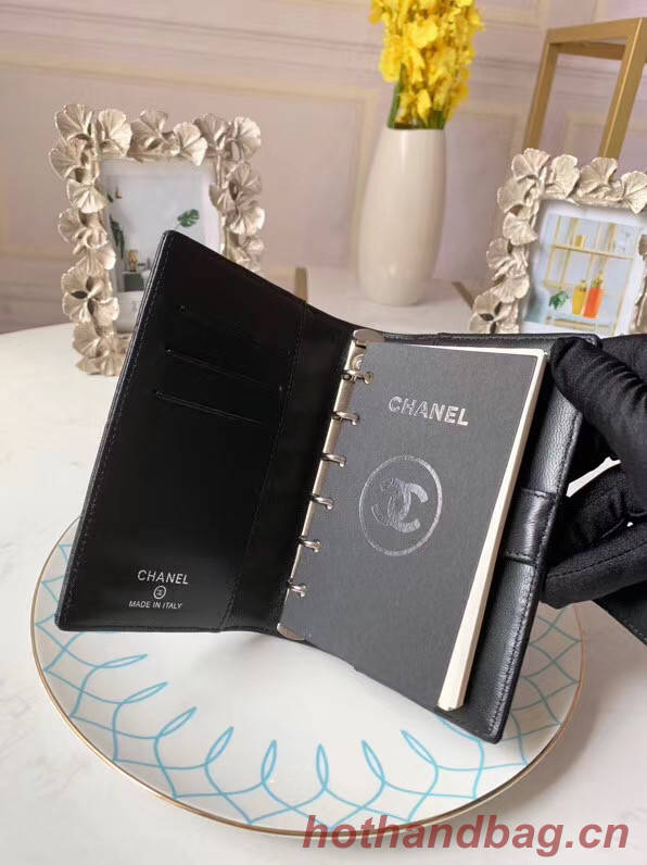 CHANEL sheepskin notebook & Wallet A012 black