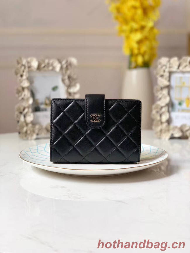 CHANEL sheepskin notebook & Wallet A012 black