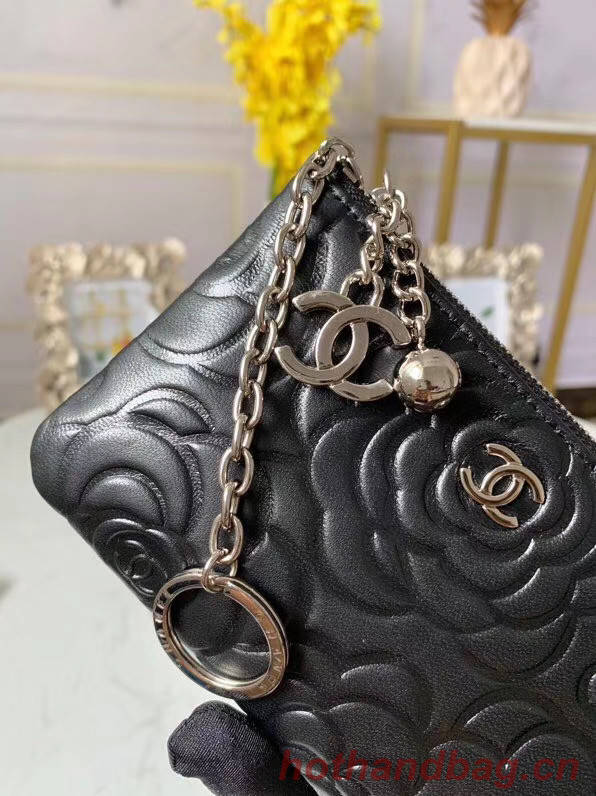 Chanel zipped wallet Goatskin AP31504-1 Black