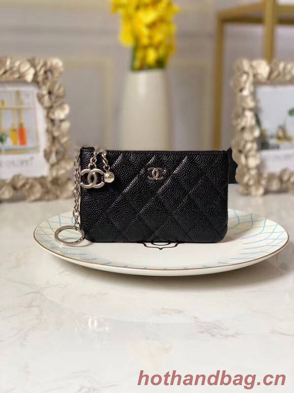 Chanel zipped wallet Goatskin AP31504-7 Black