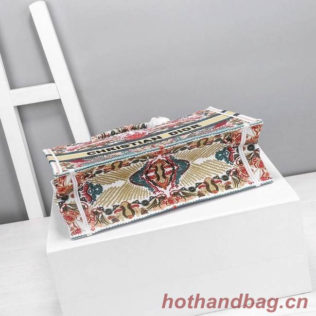 DIOR BOOK TOTE Latte Multicolor Dior Zodiac Embroidery M1287Z-1