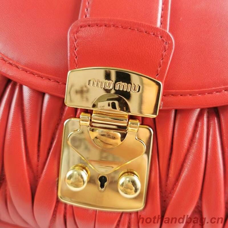 miu miu Matelasse Nappa Leather Top-handle Bag 6998 red