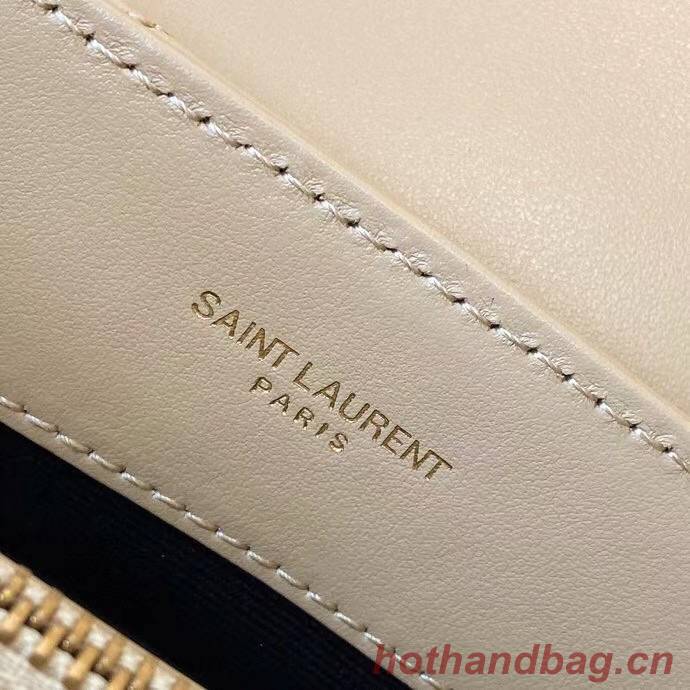 SAINT LAURENT LOULOU MEDIUM IN MATELASSE LEATHER 459749 IVORY NATURAL