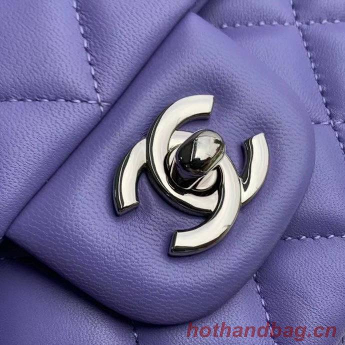 Chanel Flap Shoulder Bag Original Sheepskin leather A1112 Purple