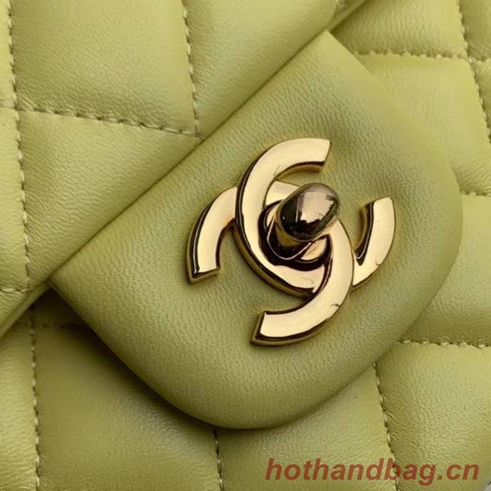 chanel classic handbag Lambskin & gold Metal A01112 lemon