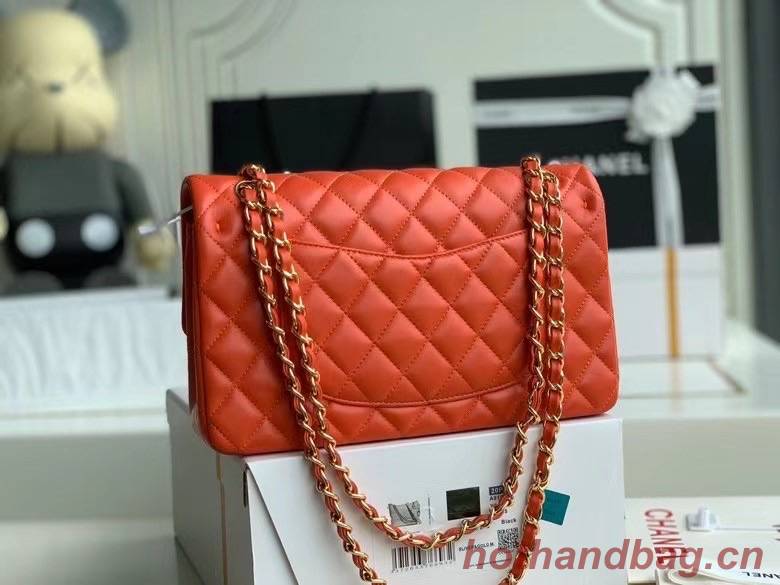 chanel classic handbag Lambskin & gold Metal A01112 red