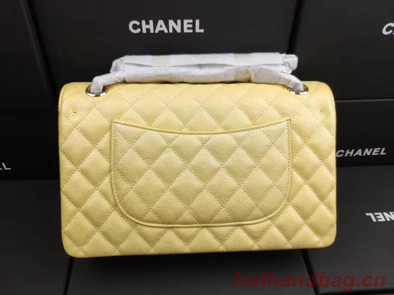 chanel flap bag Iridescent Grained Calfskin&Gold-Tone AS1112 yellow