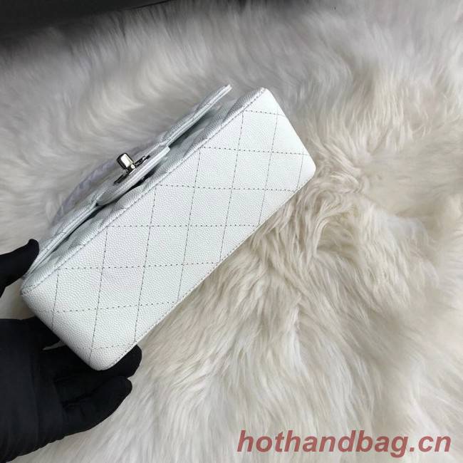 Chanel mini flap bag Grained Calfskin A1116 white