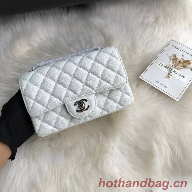 Chanel mini flap bag Grained Calfskin A1116 white