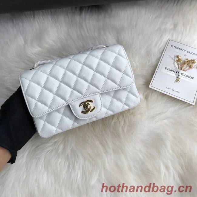 Chanel mini flap bag Grained Calfskin A1116 white