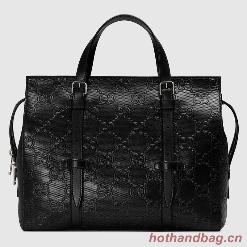 Gucci GG embossed tote bag 625774 Black 