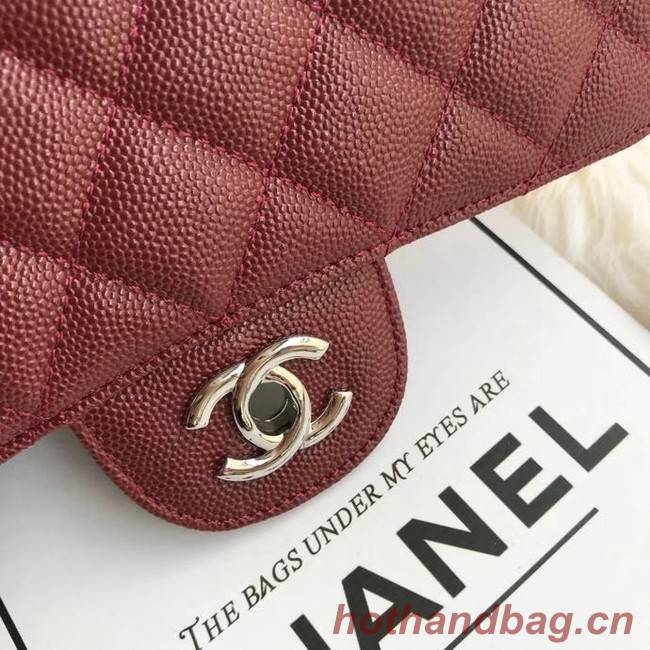 Chanel mini flap bag Grained Calfskin A1116 Burgundy