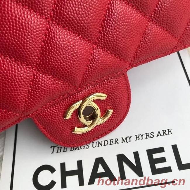 Chanel mini flap bag Grained Calfskin A1116 RED