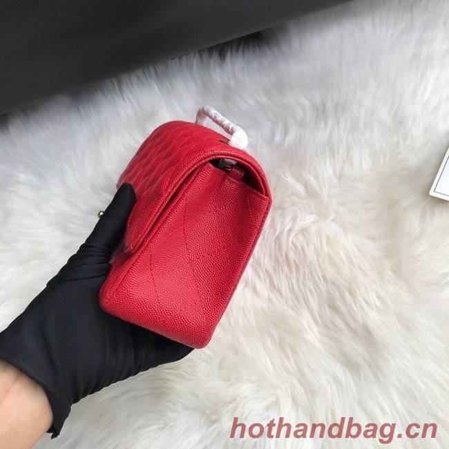 Chanel mini flap bag Grained Calfskin A1116 RED