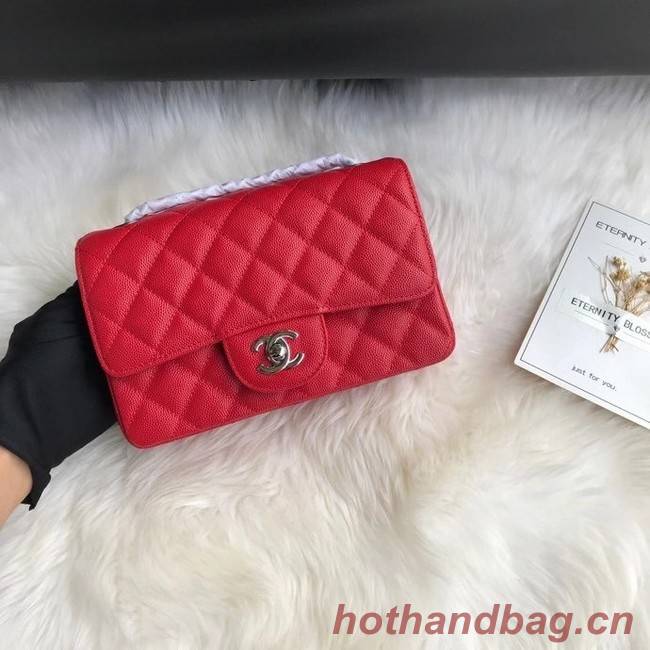 Chanel mini flap bag Grained Calfskin A1116 RED