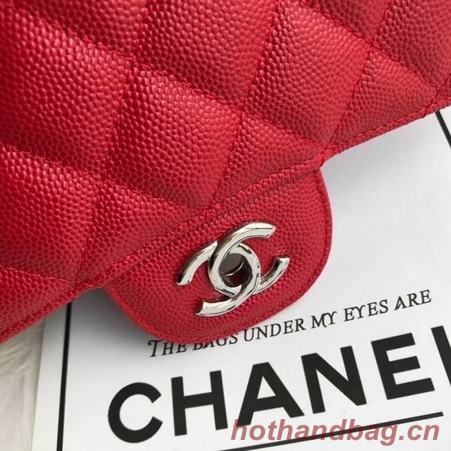 Chanel mini flap bag Grained Calfskin A1116 RED