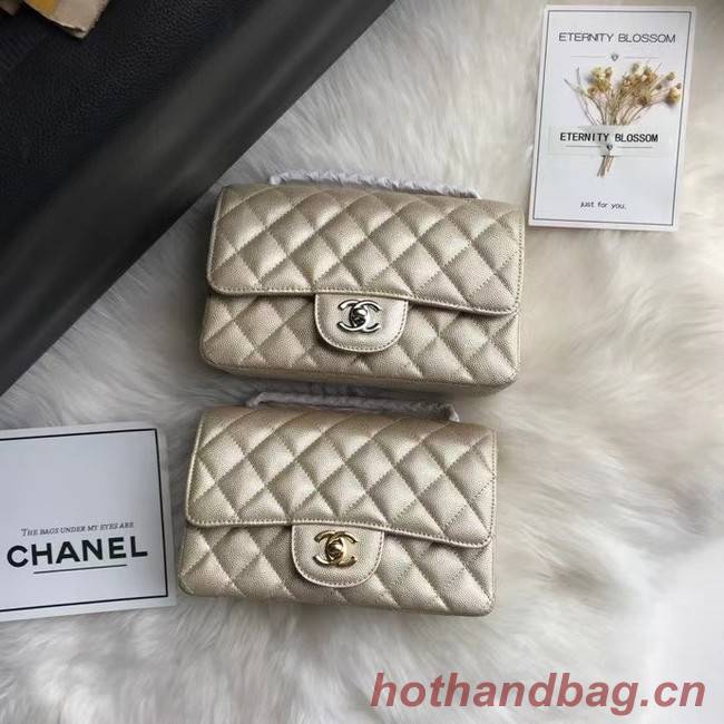 Chanel mini flap bag Grained Calfskin A1116 gold