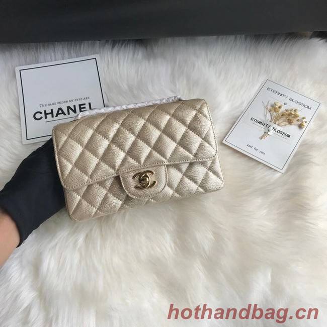 Chanel mini flap bag Grained Calfskin A1116 gold