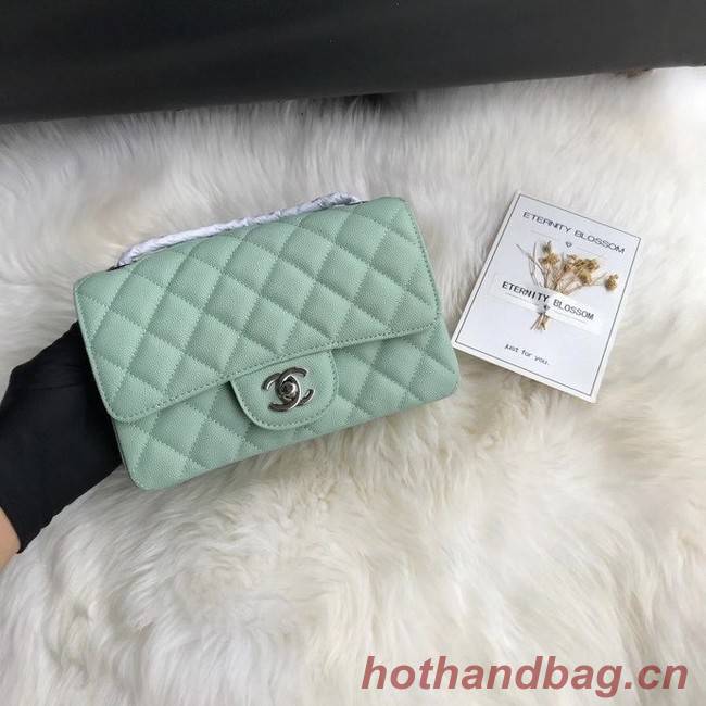 Chanel mini flap bag Grained Calfskin A1116 light green