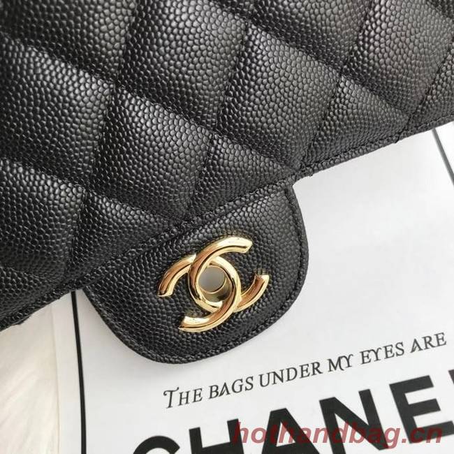 Chanel mini flap bag Grained Calfskin &GOLD-Tone Metal A1116 black