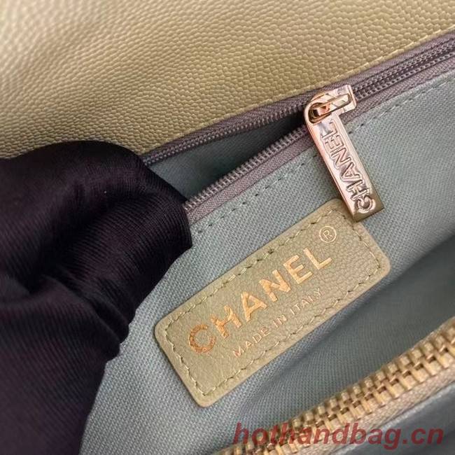 Chanel coco flap bag with top handle A92991 Avocado Green