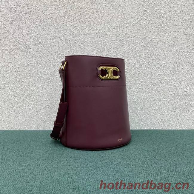 Celine BUCKET BAG IN SHINY CALFSKIN 193043 Burgundy